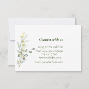 Boho Floral 3.5" x 5" Flat Thank You Card