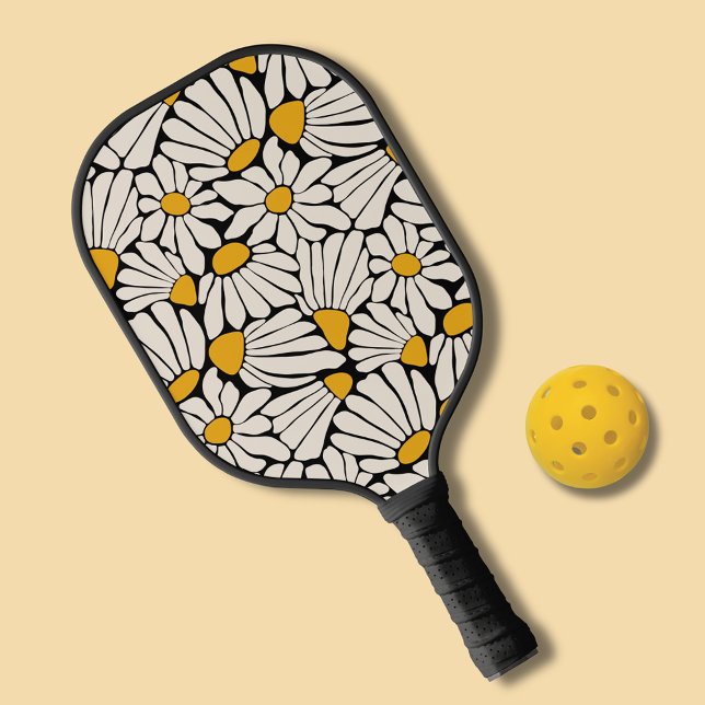 Boho Floral abstract Matisse style Pickleball Paddle (Retro boho floral pickleball paddle)