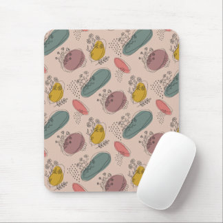 Boho Floral Abstract Mouse Pad