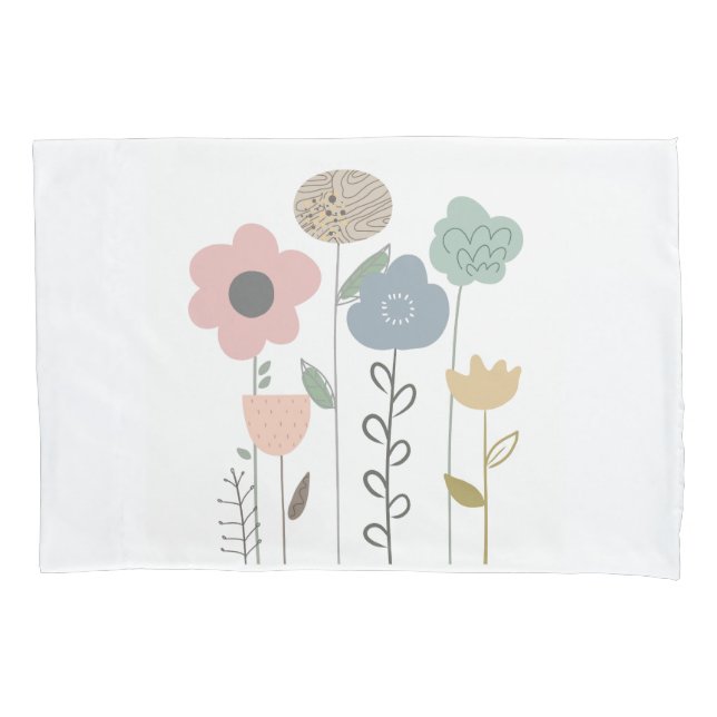 Boho Floral Abstract Wallpaper  Pillowcase (Front)
