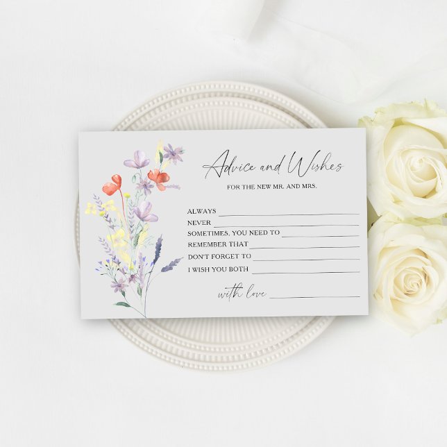 Boho Floral advice and wishes bridal shower Stationery (Creator Uploaded)