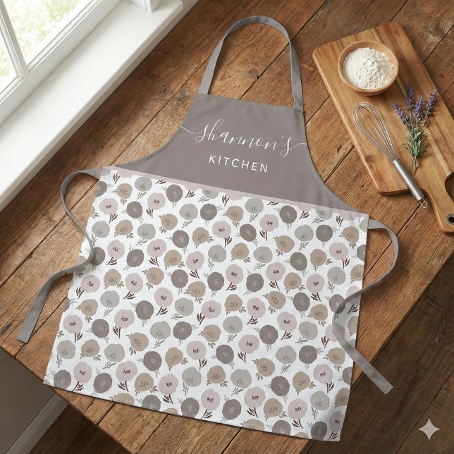 Boho Floral All-Over Print Apron (This beautiful personalized floral apron would make a great gift for someone special! )