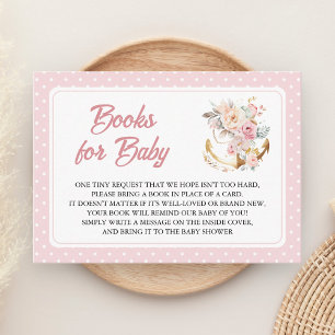 Boho Floral Anchor Nautical Girl Book Request Enclosure Card