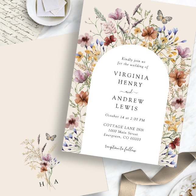 Boho Floral Arch Wedding Invitation (Boho Floral Arch Wedding Invitation
)
