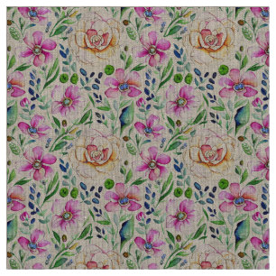 Boho Floral Art Nouveau Vintage Elegance Fabric