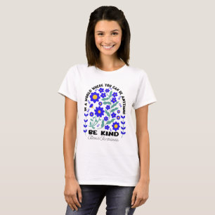 Boho Floral Ataxia Awareness Be Kind T-Shirt