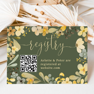 Boho floral autumn chic registry bridal shower enclosure card