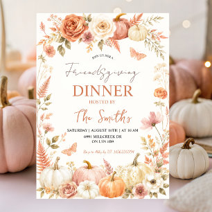 Boho Floral Autumn Friendsgiving Dinner Invite