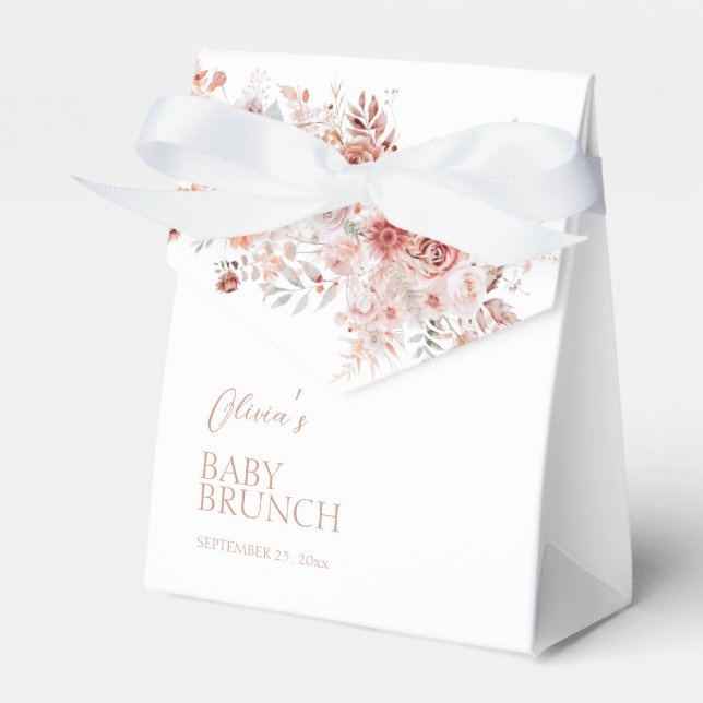 Boho Floral Baby Brunch  Favour Box (Front Side)
