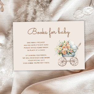 Boho Floral Baby Carriage Books for baby Enclosure Card