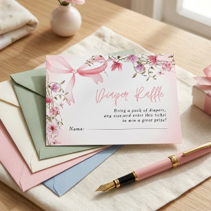 Boho Floral Baby in Bloom Baby Shower  Enclosure Card
