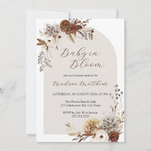 Boho Floral Baby in Bloom Baby Shower Invitation