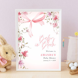 Boho Floral Baby in Bloom Baby Shower Poster