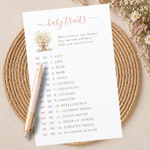Boho Floral Baby Shower Baby Traits Mummy or Daddy