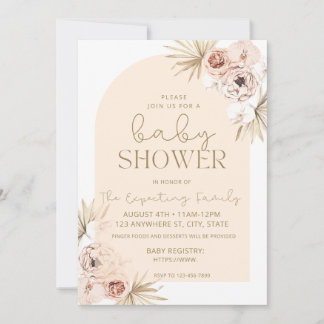 Boho Floral Baby Shower  Invitation