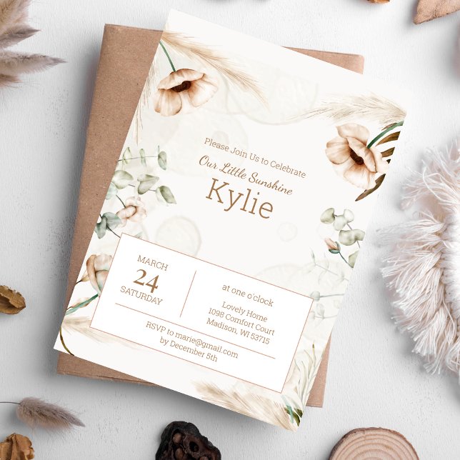 Boho Floral Birthday Invitation for Girls (Creator Uploaded)