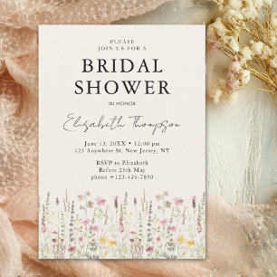 "Boho Floral Bliss Bridal Shower Invitation