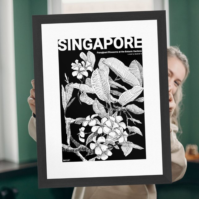 Boho Floral Blossoms Home Decor Wall Art Print (Boho Wall Art Asian Floral Blossoms Travel Sketch)