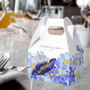 Boho Floral Blue Wedding Thank You Favour Box