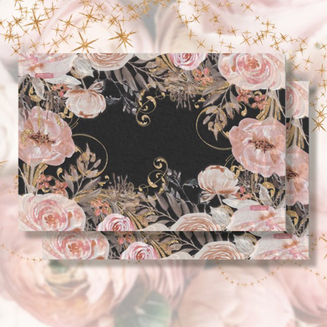 BOHO Floral Blush Pink Rose Gold Foliage Decoupage Tissue Paper (Creator Uploaded)