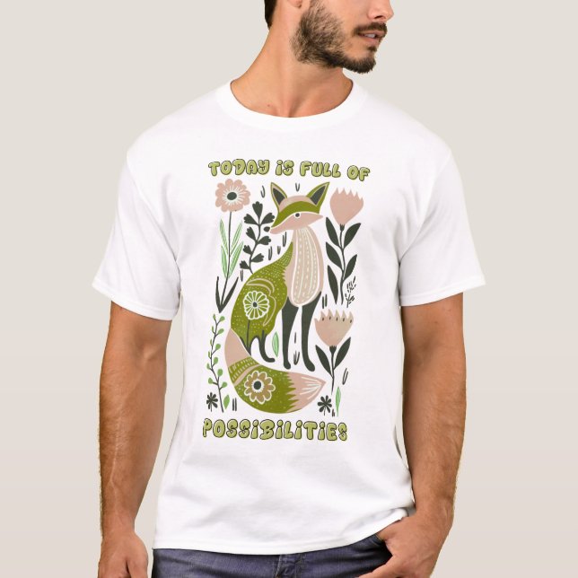 Boho Floral Boho Fox Motivational Quotes T-Shirt (Front)