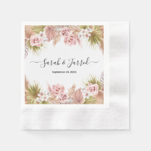 Boho Floral Border  Napkin