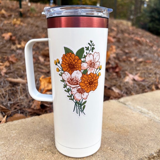 Boho Floral Bouquet Custom-Cut Vinyl Sticker (Creator Uploaded)