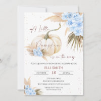 Boho Floral Boys Little Pumpkin Baby Shower