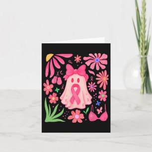 Boho Floral Breast Cancer In October We Wear Pink Card