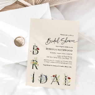 Boho Floral Bridal Shower Invitation