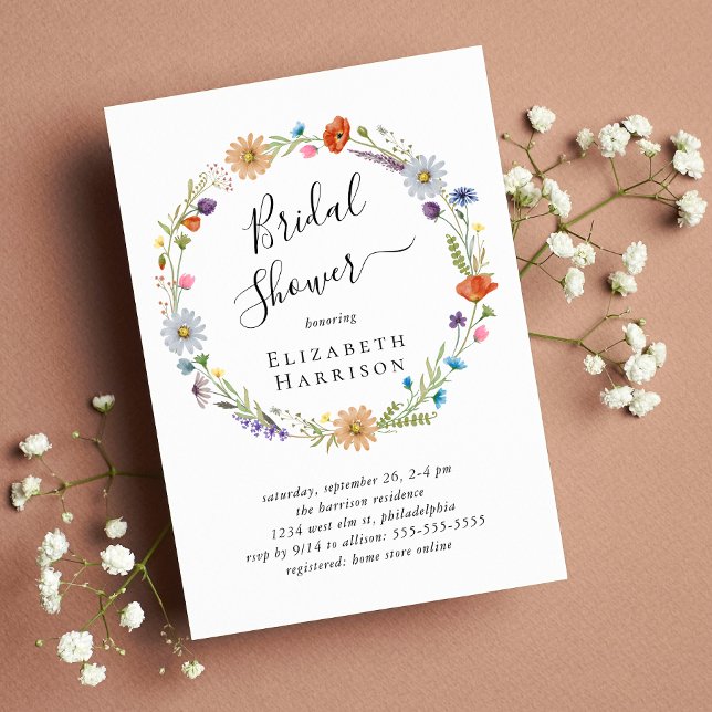 Boho Floral Bridal Shower Invitation (Creator Uploaded)