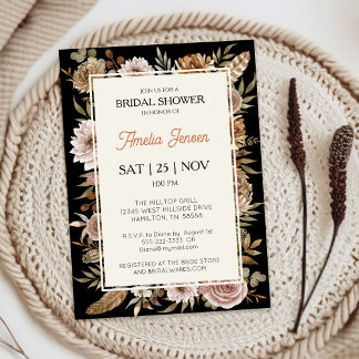 Boho Floral Bridal Shower Invitation