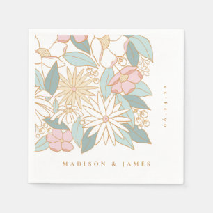 Boho Floral Bridal Shower  Napkin