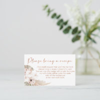 Boho Floral Bridal Shower Recipe Request Card