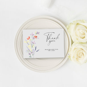 Boho Floral bridal shower thank you card