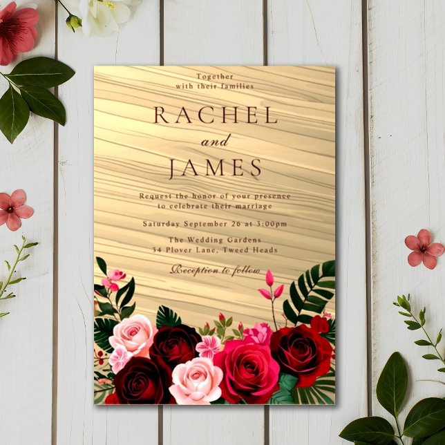 Boho Floral Burgundy Autumn Wedding Acrylic Invitations (Creator Uploaded)