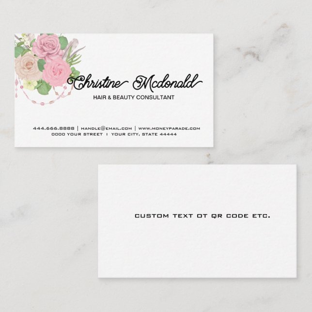 Boho Floral Business Cards - Design Yours Online! (Front/Back)