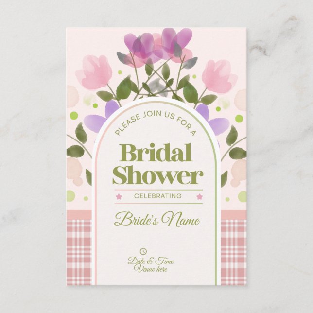 Boho Floral & Butterfly Bridal Shower Invitation (Front)