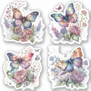 Boho floral Butterfly Sticker Vinyl Cut Aufkleber 