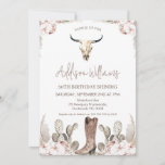 Boho Floral Cactus Rodeo 30th Birthday Invitation<br><div class="desc">Boho Floral Cactus Rodeo 30th Birthday Invitation

Sweet western or rodeo themed girl's thirtieth birthday invitation featuring a bull or cow skull,  cowgirl boot,  some floral arrangements with pampas grass and cactus. This girl's western 30th birthday invitation is ideal for a country style birthday party.</div>
