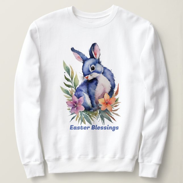 Boho Floral Christian Jesus Easter Religious Sweatshirt (Design Front)