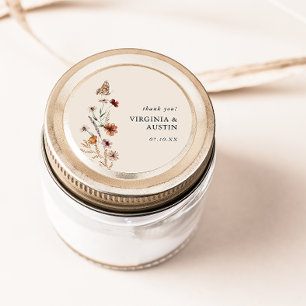 Boho Floral Classic Round Sticker