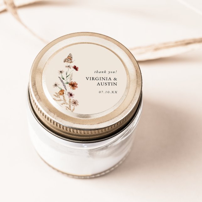 Boho Floral Classic Round Sticker (Boho Floral Classic Round Sticker
)