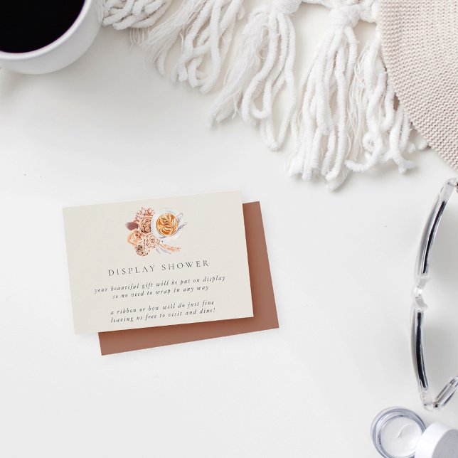 Boho Floral Coffee Bridal Shower Display Shower Enclosure Card (Creator Uploaded)