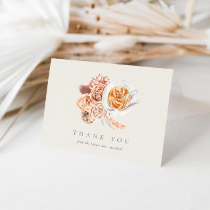 Boho Floral Coffee Bridal Shower Thank You Card