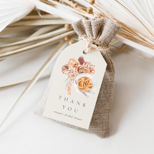 Boho Floral Coffee Bridal Shower Thank You Favour Gift Tags