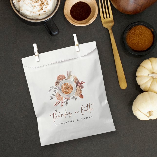 Boho Floral Coffee "Thanks a Latte" Favour Bags (Creator Uploaded)