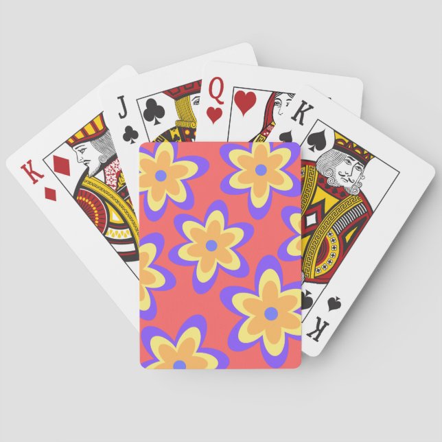 Boho Floral Colourful Pattern Playing Cards (Back)