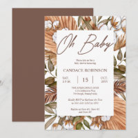Boho Floral Cotton | Dried Grasses Baby Shower