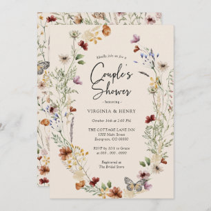 Boho Floral Couples Shower Invitation